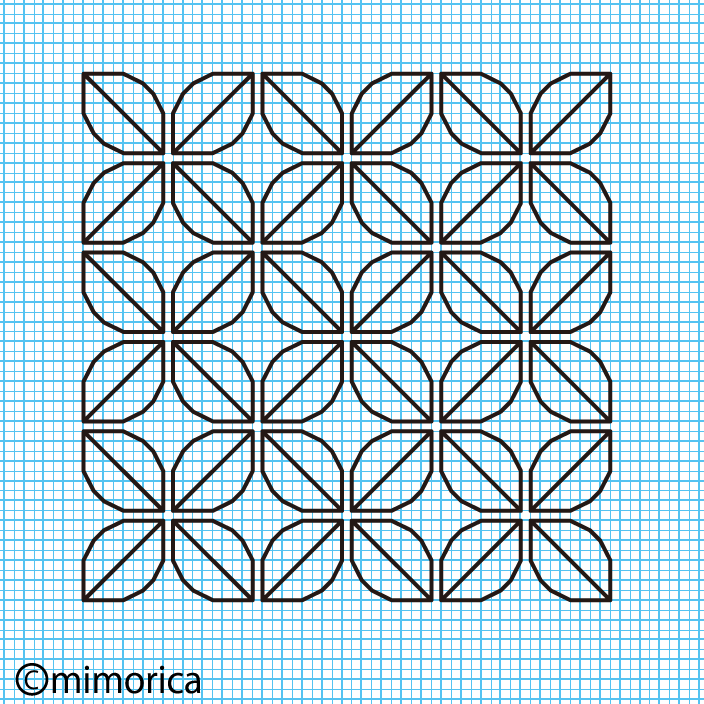 033.よつ葉幾何学模様の刺繍 │ 刺繍模様 mimorica's EMBROIDERY DESIGNS