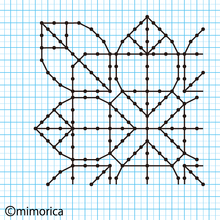 043.葉っぱの幾何学模様の刺繍 │ 刺繍模様 mimorica's EMBROIDERY DESIGNS