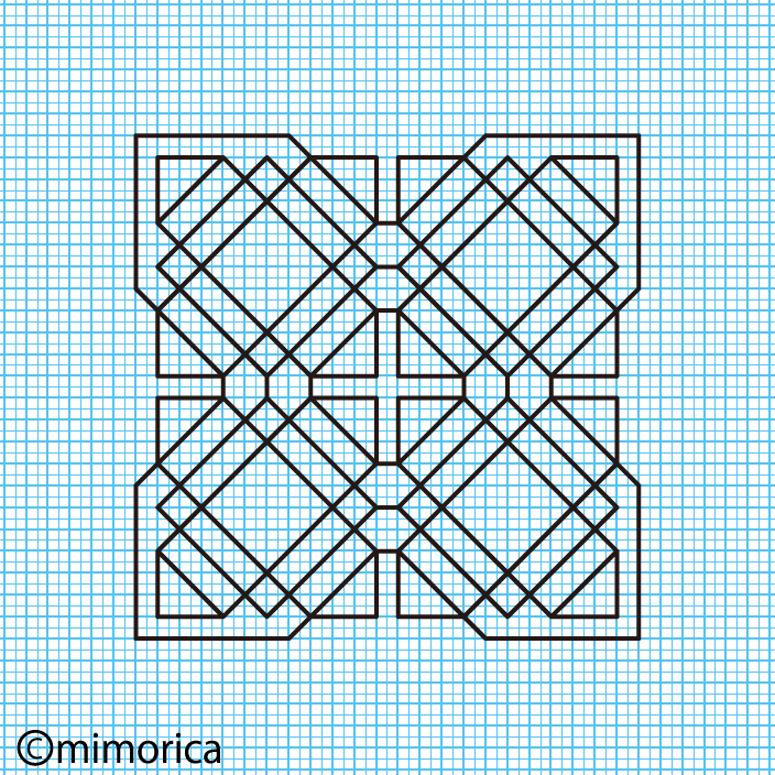 048 四角幾何学模様の刺繍 刺繍模様 Mimorica S Embroidery Designs