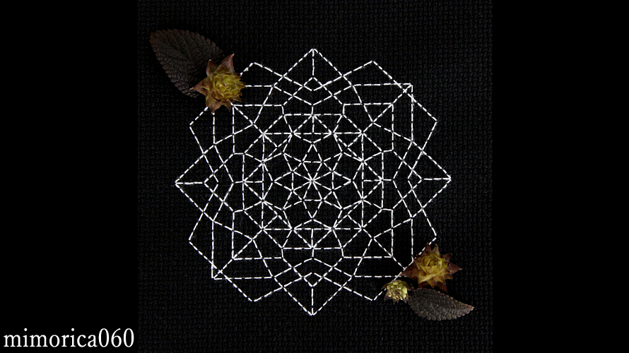 060.幾何学模様の刺繍 Geometric pattern embroidery │ 刺繍模様 mimorica's EMBROIDERY