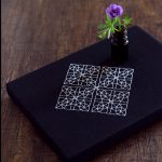 074.刺繍のファブリックパネル　Embroidered fabric panel .