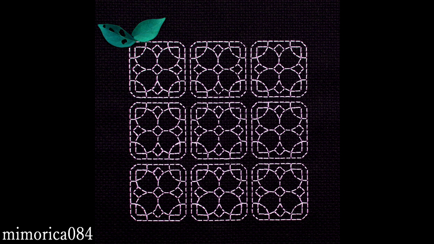 花の幾何学模様の刺繍 Flower geometric pattern embroidery.