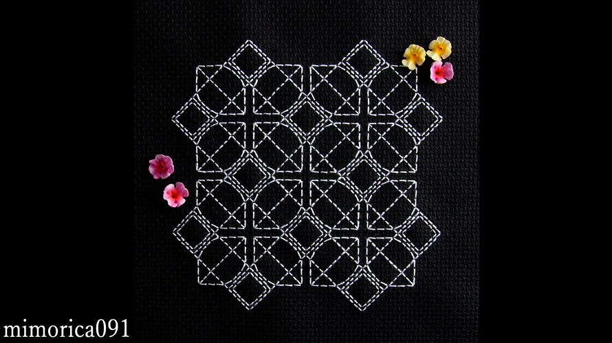 幾何学模様の刺繍 A embroidery of geometric pattern.